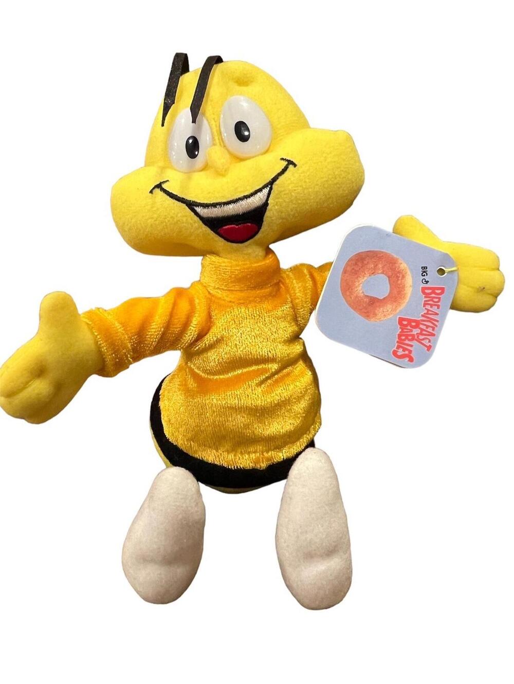 Vintage 90's Honey Nut Cheerios Bee Breakfast Pals 9" Cereal Plush Soft Toy